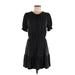 Ann Taylor LOFT Casual Dress - DropWaist: Black Marled Dresses - Women's Size Medium Petite