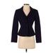 Tahari by ASL Blazer Jacket: Short Purple Houndstooth Jackets & Outerwear - Women's Size 2 Petite