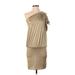 Cache Cocktail Dress - Popover: Tan Solid Dresses - Women's Size Small