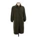 7 For All Mankind Casual Dress - Shirtdress: Green Dresses - Women's Size Small