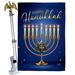 Angeleno Heritage Happy Hanukkah 2-Sided Polyster 40 x 28 in. Flag Set in Blue/Yellow | 40 H x 28 W in | Wayfair AH-HK-HS-137329-IP-BO-02-D-US20-AH