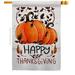 Breeze Decor Thanksgiving Dinner 2-Sided Polyester 40" x 28" House Flag in Orange/White | 40 H x 28 W in | Wayfair BD-TG-H-113106-IP-BO-D-US21-BD