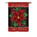 Breeze Decor Seasons Greeting Poinsettia 2-Sided Polyester House Flag in Black/Green/Red | 18.5 H x 13 W in | Wayfair BD-XM-G-114082-IP-BO-DS02-IM