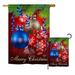 The Holiday Aisle® Kalmin Ornaments Winter Christmas Impressions 2-Sided Polyester 40 x 28 in. Flag Set in Red | 40 H x 28 W in | Wayfair