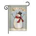 The Holiday Aisle® Bedo Let It Snow Happy Snowman Winter 2-Sided 18.5 x 13 in. Garden Flag, Polyester in Gray | 18.5 H x 13 W in | Wayfair