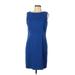 AB Studio Casual Dress - Sheath: Blue Solid Dresses - Women's Size 12