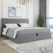 Latitude Run® Denicolais Low Profile Storage Wingback Bed Upholstered in Gray | King | Wayfair AA0FE1637B3E4756ADBBC3F3177BE5DA