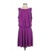 Christin Michaels Casual Dress - DropWaist: Purple Solid Dresses - Women's Size 3 Plus