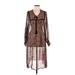 4 Love & Liberty Casual Dress: Brown Baroque Print Dresses - Women's Size Large