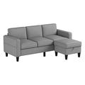 Gray Sectional - Ebern Designs L-Shape Reversible Upholstered Sectional Sofa W/Chaise Lounge Cotton | 32.28 H x 77.95 W x 53.14 D in | Wayfair