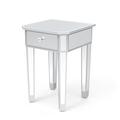 Mercer41 Set Mirrored Nightstand Bed Side Table End Table Console Entryway Bedside Sofa Table w/ Drawer For Bedroom Living Room Silver | Wayfair