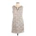 Jessica Howard Casual Dress - Shift: Gray Brocade Dresses - Women's Size 12 Petite