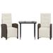 Wildon Home® Edwinn Square 2 - Person 31.5" L Outdoor Bistro Set w/ Cushions in Brown | 31.5 W x 31.5 D in | Wayfair