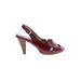 Sofft Heels: Burgundy Print Shoes - Women's Size 8 1/2 - Peep Toe