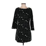Field Flower Casual Dress Boatneck 3/4 Sleeve: Black Stars Dresses - Women's Size X-Small