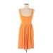 Michael Stars Casual Dress - Mini Scoop Neck Sleeveless: Orange Print Dresses