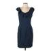 BCBGMAXAZRIA Casual Dress - Sheath: Blue Dresses - Women's Size 12