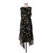 Calvin Klein Cocktail Dress - High/Low: Black Print Dresses - Women's Size 10