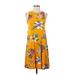 Old Navy Casual Dress - Mini High Neck Sleeveless: Yellow Print Dresses - Women's Size X-Small