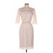 Teri Jon by Rickie Freeman Cocktail Dress: Tan Brocade Dresses - Women's Size 6