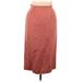 Lands' End Casual Midi Skirt Long: Burgundy Print Bottoms - Women's Size 16