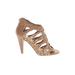 Vince Camuto Heels: Tan Print Shoes - Women's Size 6 1/2 - Open Toe