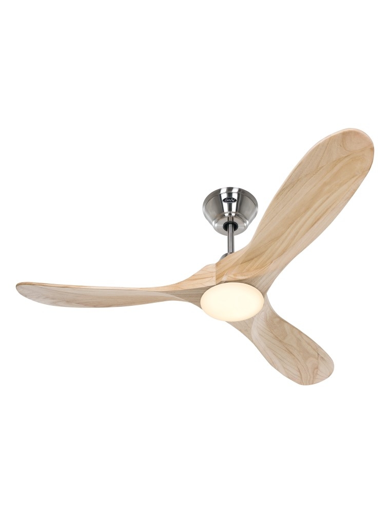 CasaFan 312260 ECO GENUINO-L Deckenventilator mit Licht, 122 cm, Naturholz, gebürstetes Chrom Image