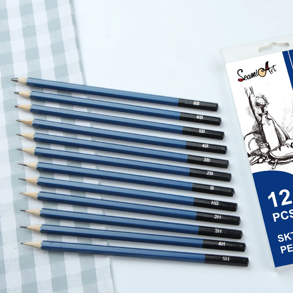 SeamiArt 12-tlg. Standard-Skizzierstift, Kunstlieferanten für Künstler, Zeichnen, Schule, Büro, Lapices De Colores, Bleistifte Image