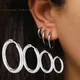 Creolen Edelstahl für Frauen Männer Silber Farbe Huggle Ohrring Korea Knorpel Piercing klassischen