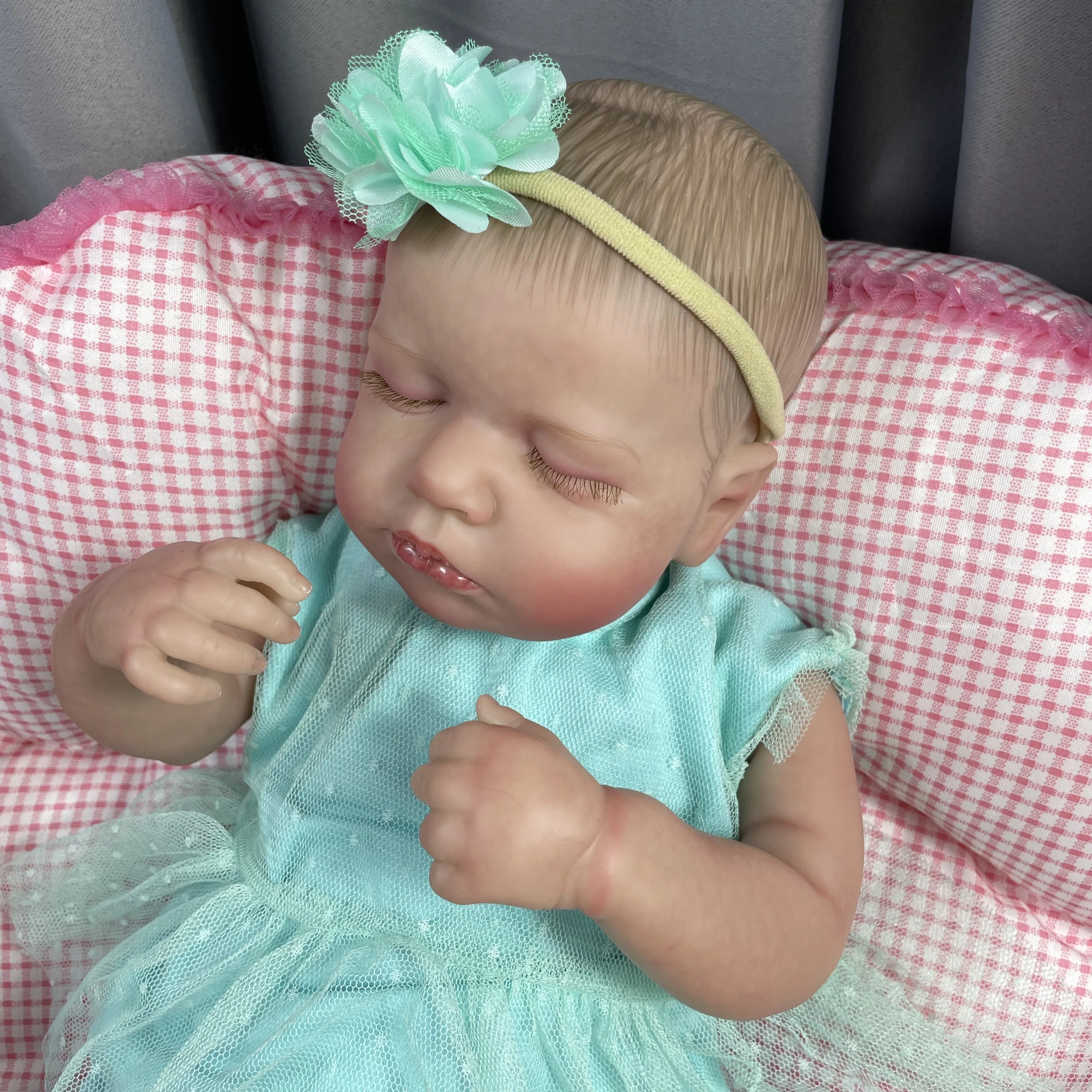 50CM LouLou Reborn Baby Puppen Schlafen Mädchen Lebensechte Silikon Vinyl Neugeborenen 3D Haut Sichtbare Adern DIY Spielzeug Für Mädchen