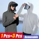 Anti-UV Camping Hiking Fishing Jacket Men Women Removable Hat Brim Lens Full Face Mask Cycling