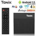 Original tanix x4 android11 smart tv box amlogic s905x4 av1 3d 8k bt set top box 2.4/5g wifi youtube