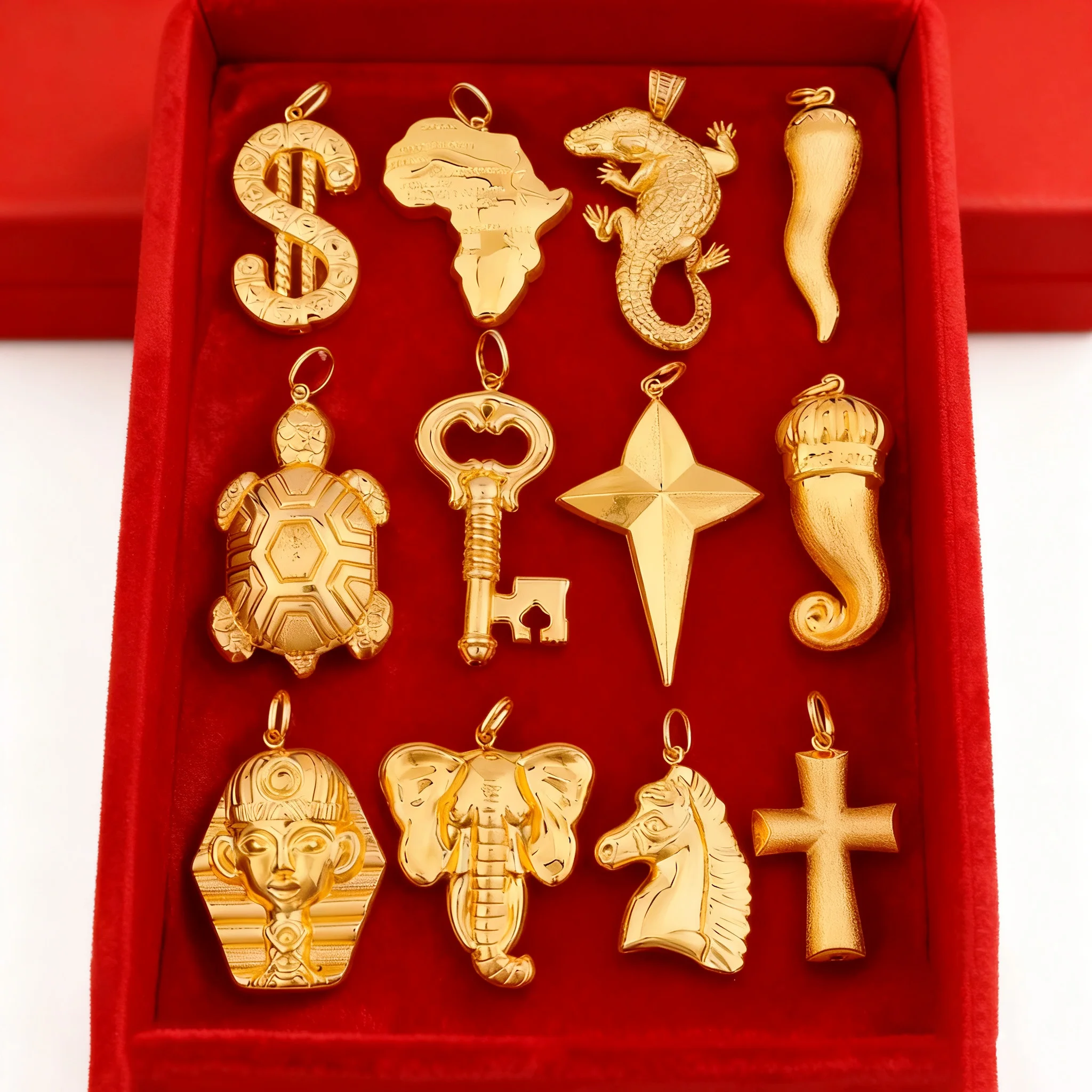 Hip Hop Persönlichkeit Anhänger Gold Farbe Afrikanische Karte Meerjungfrau Dollar Euro Form Anhänger für Frauen Männer Luxus Kupfer Kette Schmuck