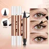 2-IN-1 Black Eyeliner Pen Wings Stamp Eyeliner Smoky Makeup Eyeliner Eyeliner liquido impermeabile a