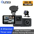 3 obiettivo della fotocamera DVR per auto Dash Cam a 3 canali HD 1080P Dash Camera Dual Lens Dashcam