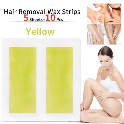 10 Stück / Los Gelbe Haarentfernung Wachsstreifen Rolle Achsel Wachsstreifen Papier Beauty Tool Bein