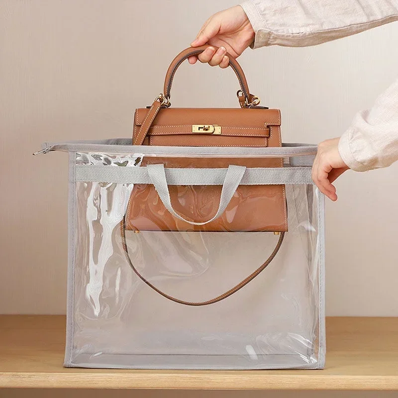 Feuchtigkeitsbeständige, staubdichte Aufbewahrungstasche für Kleiderschrank, Schrank, transparent, für verschiedene Schuhe, Kleiderschrank, Geldbörse, Organizer, Handtasche