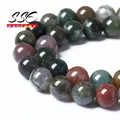 A+ Indian Agates Stone Beads Round Loose Spacer Beads 15" Strand 4 6 8 10 12 14mm For Jewelry Making