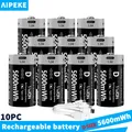 AIPEKE 2-10PC USB 5600mWh D Size Batteries LR20 Lithium Battery Li-ion Rechargeable D Size Batteries