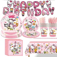 Geburtstags feier Dekorationen Sanrioo Hallo Kitty Thema Party Dekor Feier Dekor Geburtstags