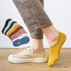 5 Pairs Women Cotton Invisible No show Socks Non-slip Summer Candy Solid Low cut Sock Slipper