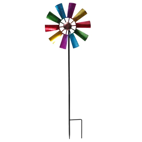 Eisen Kunst Windmühle Garten Boden eingesetzt Windrad im Freien rotierende Windmühle Windräder
