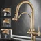 Antique Pull Out Kitchen Faucet Solid Brass Crane Kitchen Deck Mounted Water Filter Tap Sink Faucet