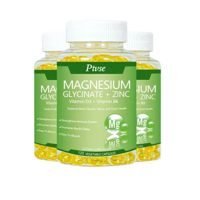 Magnesium glycinat 500mg Kapseln hohe Absorption mit Zink Vitamin D3 B6 Unterstützung Dietery
