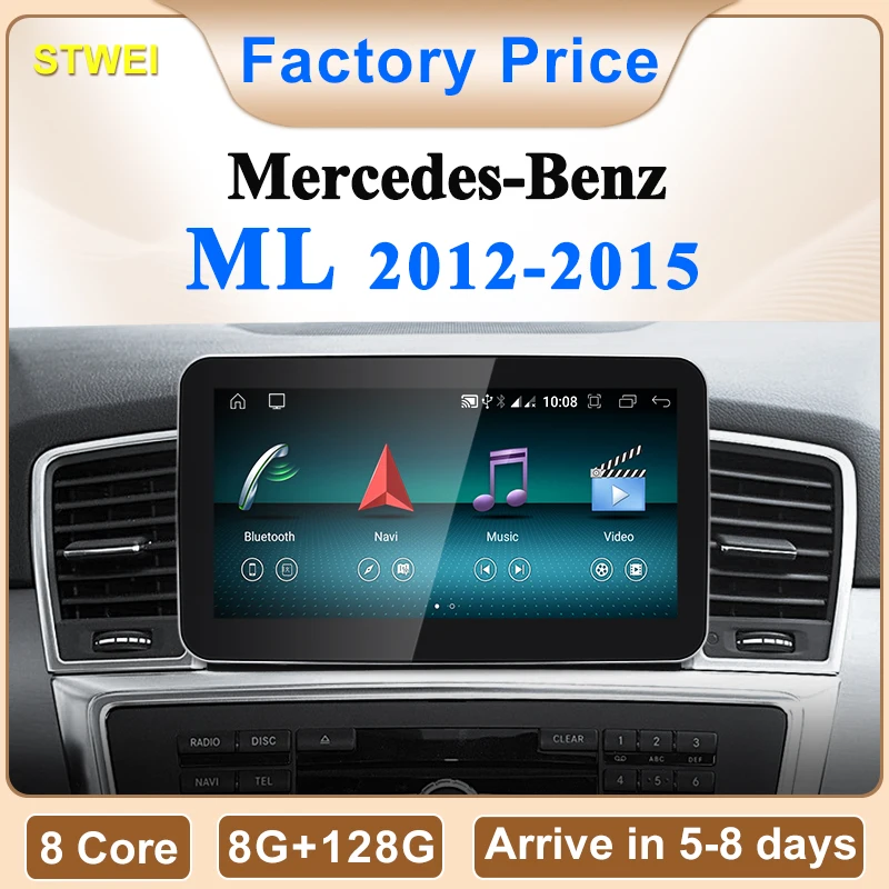 STWEI2024 NewCar Multimedia Drahtlose Android AUTO CarPlay 9,33 zoll 8,4 zoll Bildschirm Für Mercedes Benz M Klasse W166 ML250 ML350 GL Image