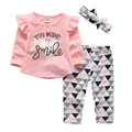 Ensemble de vêtements décontractés pour bébés filles haut à manches volantes avec lettres legging