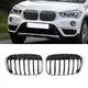 Calandre de course en ABS chromé pour BMW X1 F48 F49 16-19 cadre argenté noyau noir