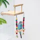 Jouet balançoire en bois pour oiseaux perchoir perroquet support de jeu avec perles ChFukjos aire
