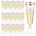 Flûtes à Champagne en Plastique de 5OZ Fournitures de ixd'Anniversaire de Mariage Bar Vin Rouge