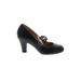 Journee Collection Heels: Slip-on Chunky Heel Work Black Print Shoes - Women's Size 7 - Round Toe